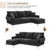 Modern Chenille L-Shaped Sofa with Reversible Lounge Sectional Couch Set