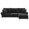 Modern Chenille L-Shaped Sofa with Reversible Lounge Sectional Couch Set