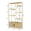 Rattan bookshelf 7 tiers Bookcases Storage