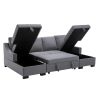 Upholstery Sleeper Sectional Sofa with Double Storage Spaces