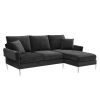 Modern Chenille L-Shaped Sofa with Reversible Lounge Sectional Couch Set