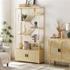 Rattan bookshelf 7 tiers Bookcases Storage
