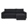 L Shaped Modular Corduroy Upholstered 3 Seater Sofa Bed + Storage