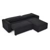 L Shaped Modular Corduroy Upholstered 3 Seater Sofa Bed + Storage