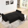 L Shaped Modular Corduroy Upholstered 3 Seater Sofa Bed + Storage