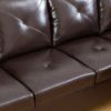 Brown Faux Leather 3-Piece Couch