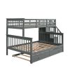 Stairway Twin-Over-Full Bunk Bed + Storage + Guard Rail