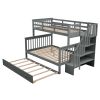 Stairway Twin-Over-Full Bunk Bed + Storage + Guard Rail