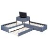 L-shaped Upholstered Platform Twin Bed