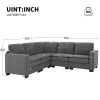 Velvet Modern Sectional L Shaped Sofa