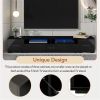 Extended Minimalist Design TV Stand with Color Changing LED Lights