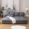 Upholstery Sleeper Sectional Sofa with Double Storage Spaces