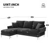 Modern Chenille L-Shaped Sofa with Reversible Lounge Sectional Couch Set