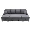 Upholstery Sleeper Sectional Sofa with Double Storage Spaces