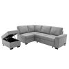 L-Shape Corner Couch Sofa-Bed with Storage Ottoman