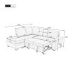 L-Shape Corner Couch Sofa-Bed with Storage Ottoman