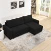 L Shaped Modular Corduroy Upholstered 3 Seater Sofa Bed + Storage