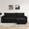 L Shaped Modular Corduroy Upholstered 3 Seater Sofa Bed + Storage