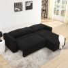 L Shaped Modular Corduroy Upholstered 3 Seater Sofa Bed + Storage
