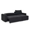 L Shaped Modular Corduroy Upholstered 3 Seater Sofa Bed + Storage