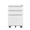 3-Drawer Mobile File Cabinet with Lock