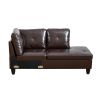 Brown Faux Leather 3-Piece Couch