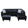 Midnight Microfiber 3-Piece Sofa Set B