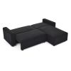 L Shaped Modular Corduroy Upholstered 3 Seater Sofa Bed + Storage