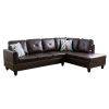 Brown Faux Leather 3-Piece Couch