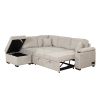 Sleeper Sofa Bed 2 in 1 with Storage Ottoman