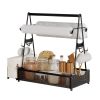 Metal Grill Caddy with Paper Towel Holders Utensil Holder	for Outdoor Picnic Barbecue Camping Grilling Tools Storage Organizer Barbecue