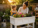 White Raised Garden Bed Planter Box