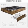 Queen Platform Bed Frame with 4 Storage Drawers