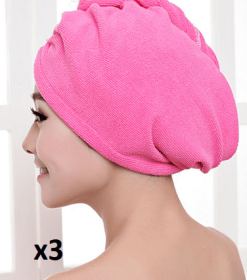 Hair Dry Towel (Option: 3pcs Rose red)