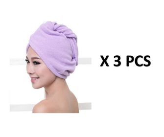 Hair Dry Towel (Option: 3pcs Purple)