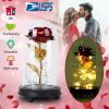 Foil Rose LED String Light Rose Fairy Lamp w/ Glass Dome For Valentines’ Day Mother’s Day Wedding Birthday