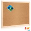 Notice Cork Board Double Sided Bulletin Board w/ Wood Frame Pushpin Hangers Hemp Rope for School Home Office Shop